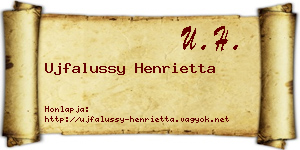 Ujfalussy Henrietta névjegykártya