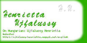 henrietta ujfalussy business card